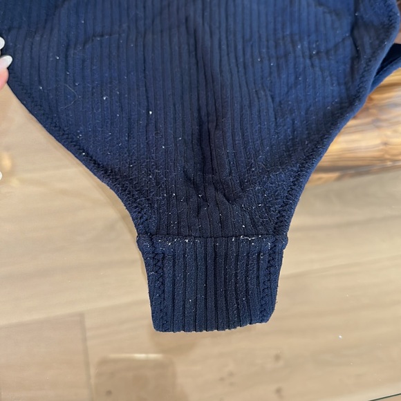 Triangl Ribbed Bikini In Navy - Picture 6 of 6